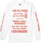 PARADISE - Free Cell Phones Printed Cotton-Jersey T-Shirt - White