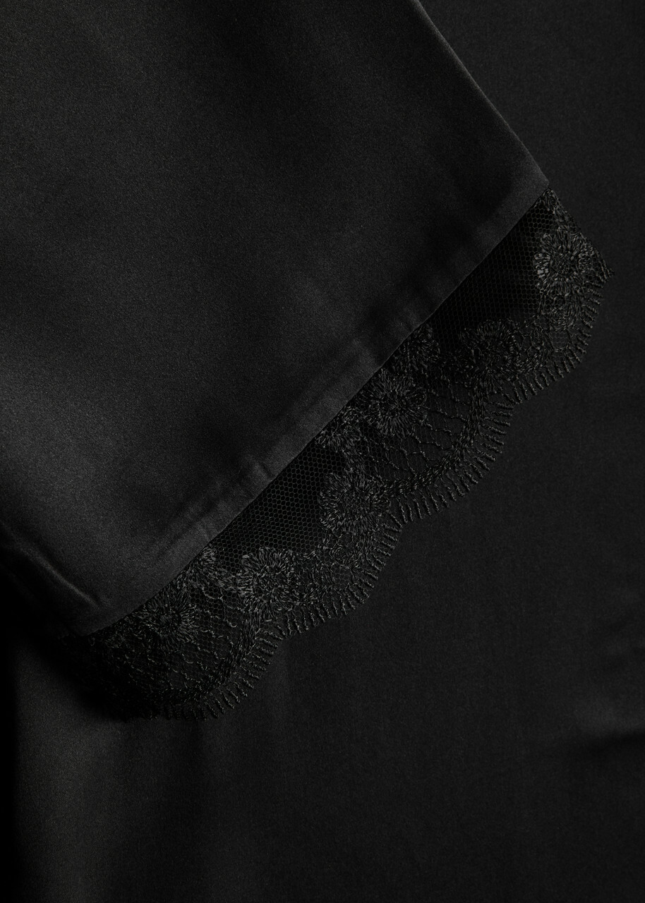 Simone PÉRÈLE Love Me Silk-satin Robe Black