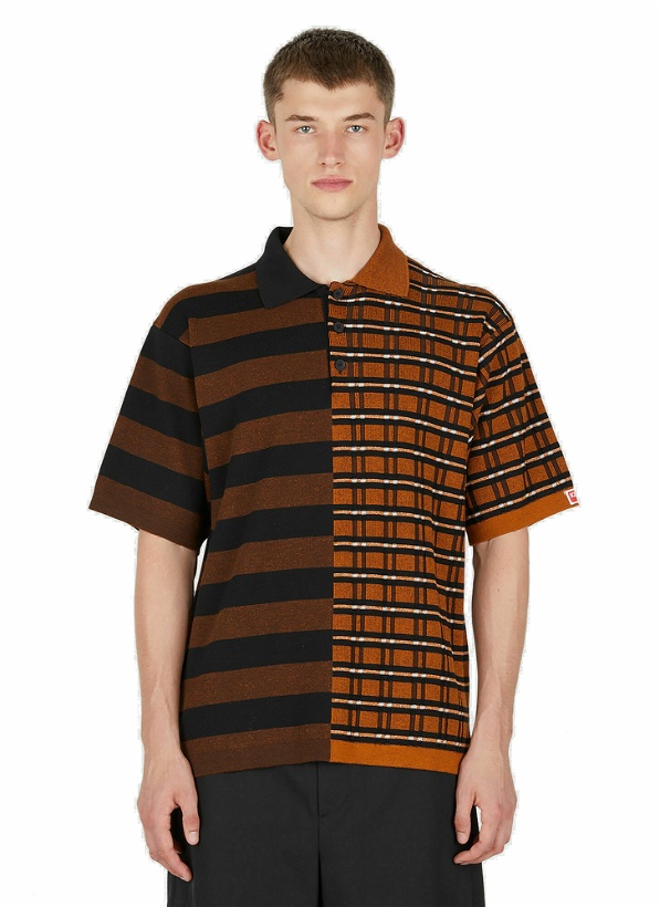 Photo: Contrast Panel Polo Shirt in Brown