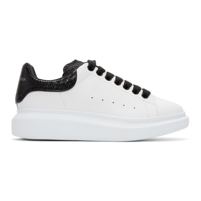 Photo: Alexander McQueen White and Black Python Oversized Sneakers