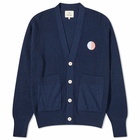 Folk Men's Damien Poulain Waffle Cardigan in Moon Intarsia Dp