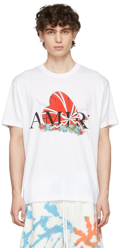 Photo: AMIRI White Broken Heart T-Shirt