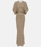 Norma Kamali Obie leopard-print georgette gown