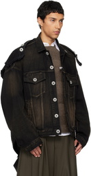 Maison MIHARA YASUHIRO Black Deconstructed Denim Jacket