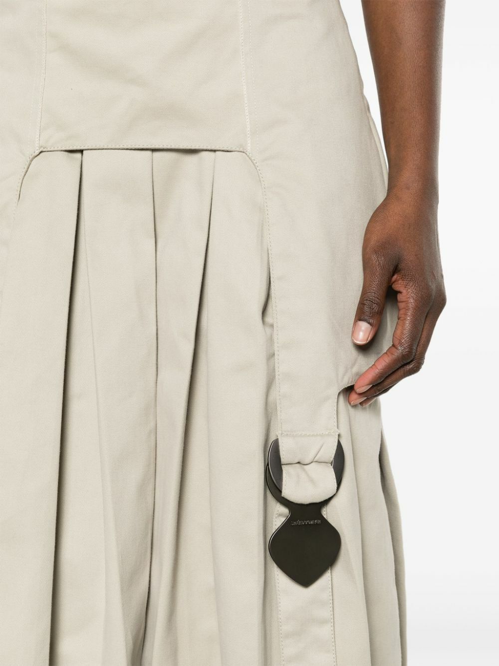 Sinead O'Dwyer Neutral Pleated Wide-Leg Trousers