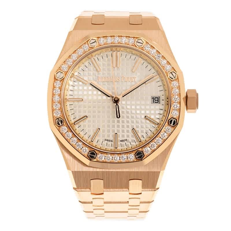 Audemars Piguet Royal Oak Automatic Diamond Silver Dial Ladies Watch 15551OR.ZZ.1356OR.04
