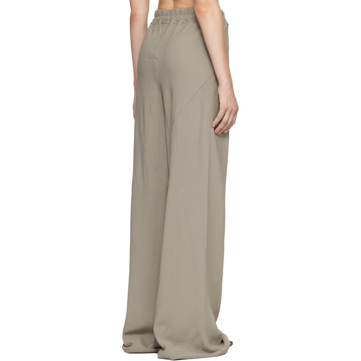Rick Owens Taupe Tower Drawstring Bias Trousers