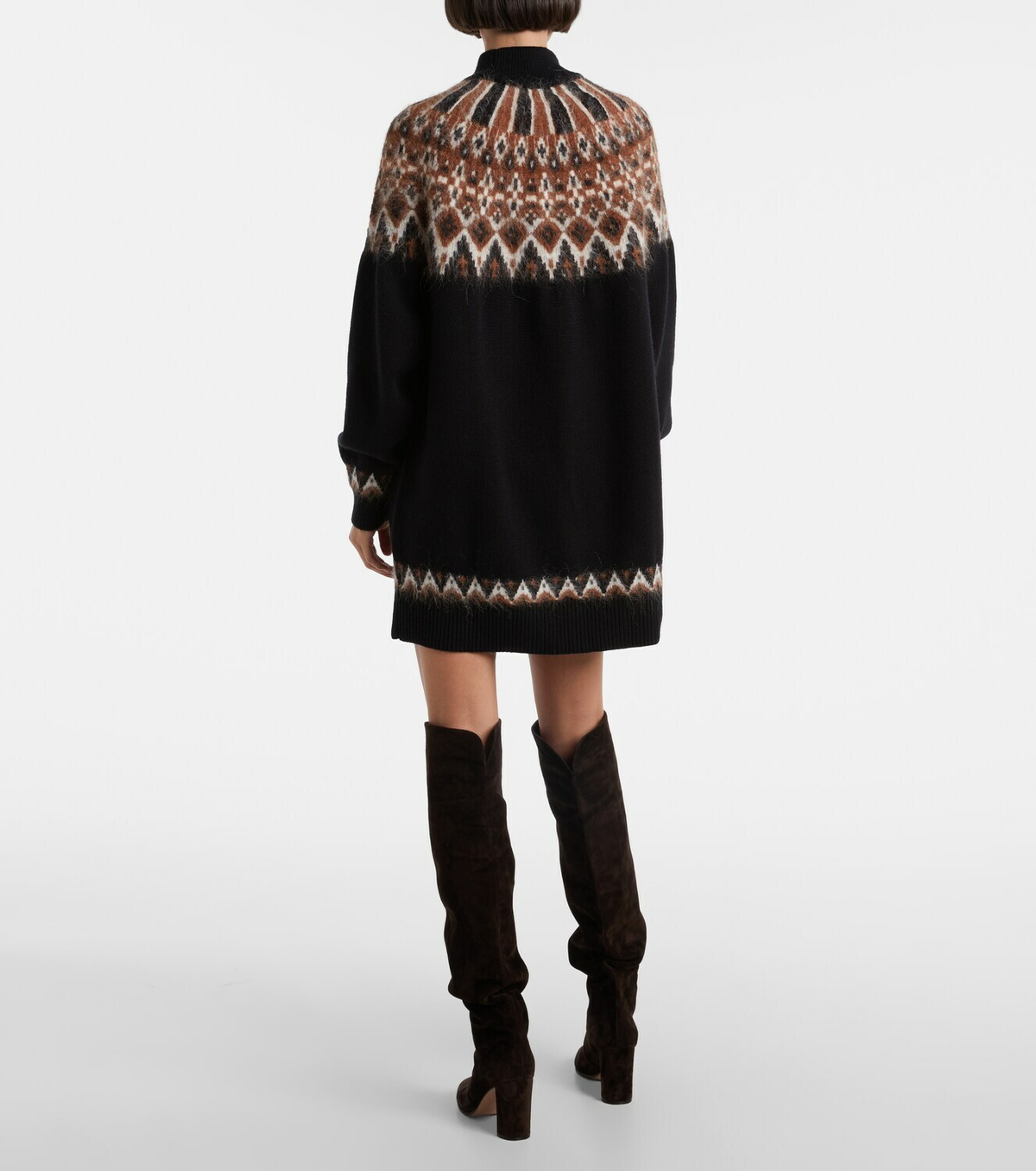 Staud Liza Fair Isle wool-blend sweater dress