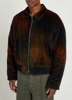 The Elder Statesman Ombre Quilted Corduroy Jacket Dark Blue