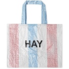 HAY Recycled Candy Stripe Bag - Medium in Blue/Red/White