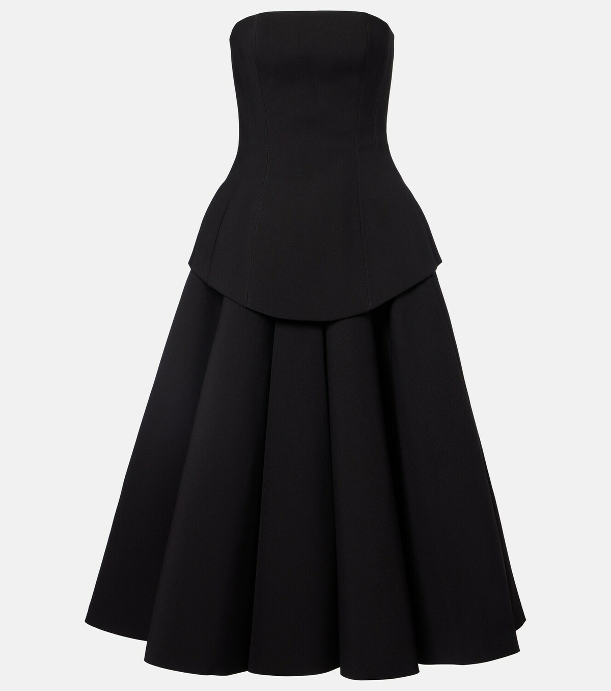 Solace London Ada strapless crêpe midi dress
