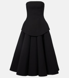 Solace London Ada strapless crêpe midi dress