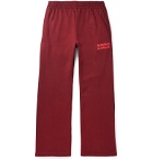 Martine Rose - Wide-Leg Logo-Print Loopback Cotton-Jersey Sweatpants - Red