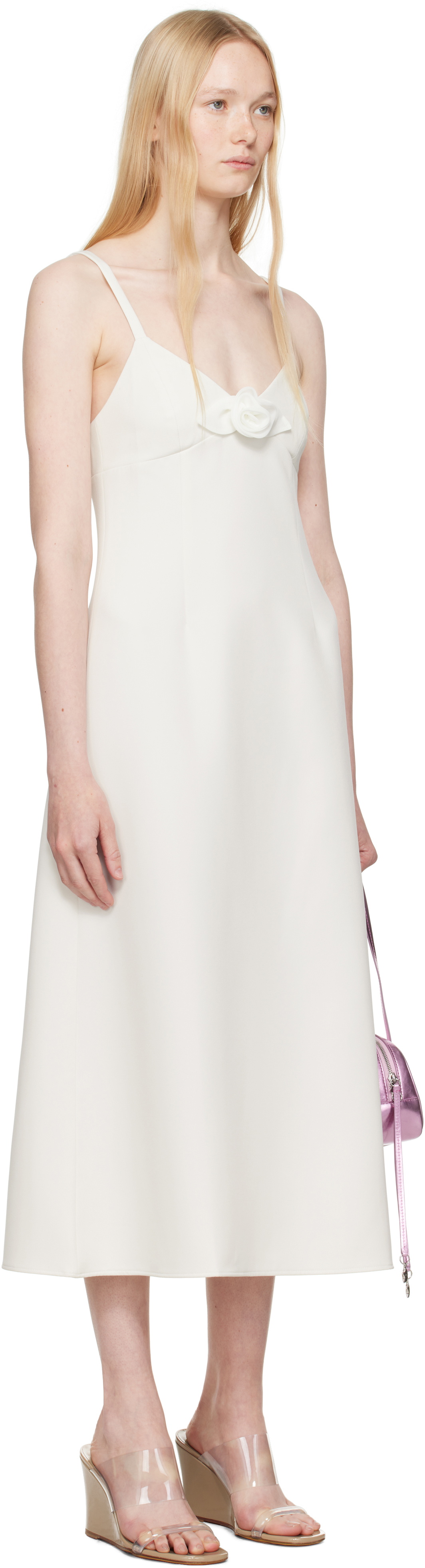 Sandy Liang Off-White Pilton Midi Dress