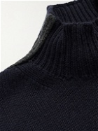 Giorgio Armani - Virgin Wool and Cashmere-Blend Mock-Neck Sweater - Blue