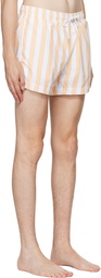 Hugo White & Yellow Striped Swim Shorts