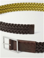 Pop Trading Company - 2.5cm Reversible Woiven Leather Belt - Brown