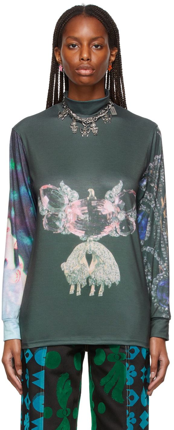 Chopova Lowena Jewel Mix Fitted Jersey Turtleneck Chopova Lowena