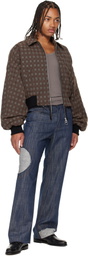 Edward Cuming Brown Bottom-Heavy Bomber Jacket
