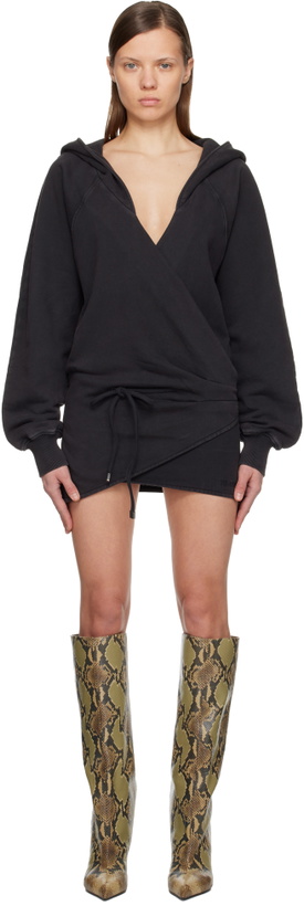 Photo: The Attico Black American Fleece Minidress