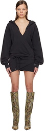 The Attico Black American Fleece Minidress