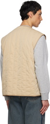 MM6 Maison Margiela Beige Quilted Reversible Vest