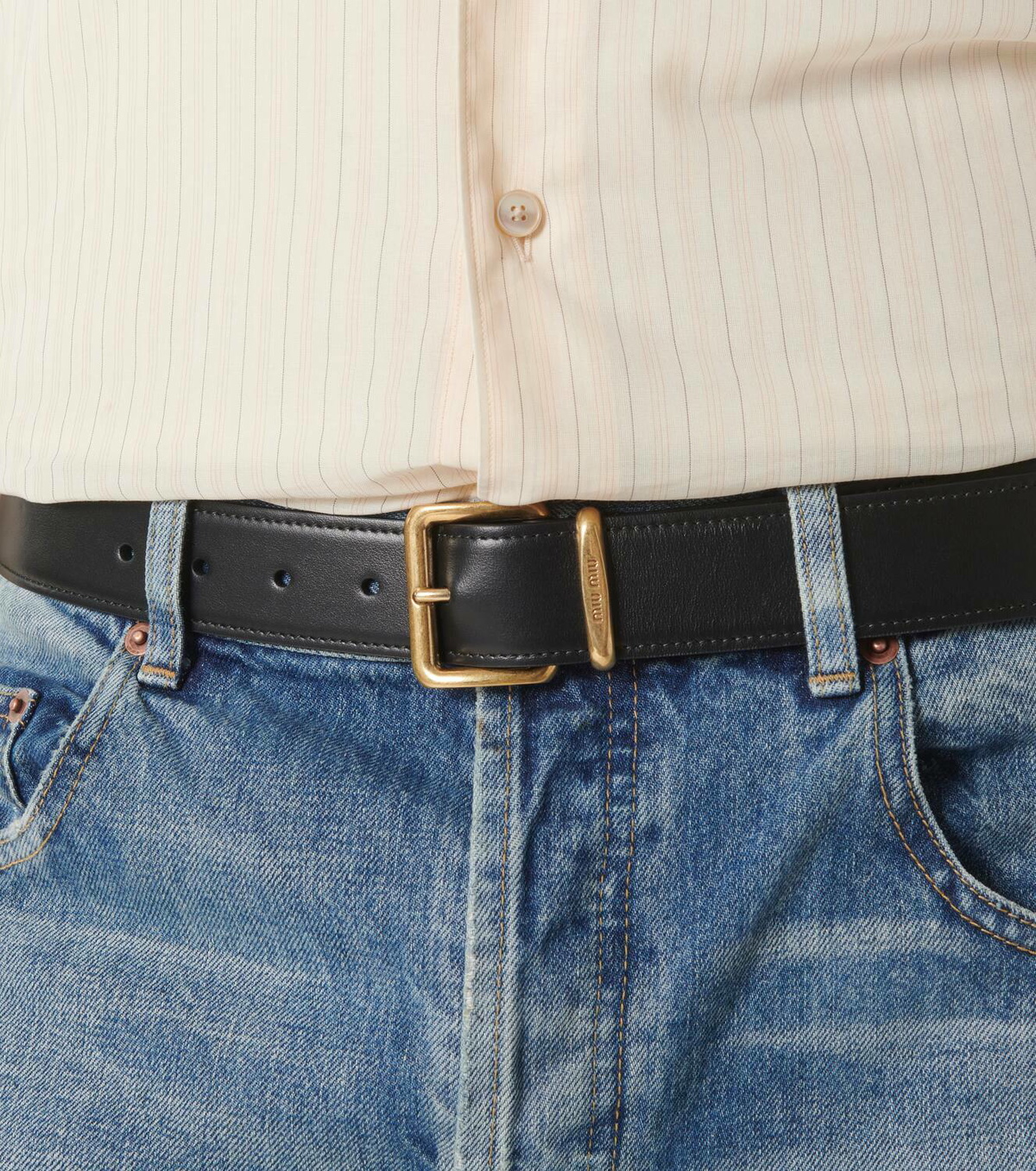 Miu Miu Leather Belt | Black | FARFETCH