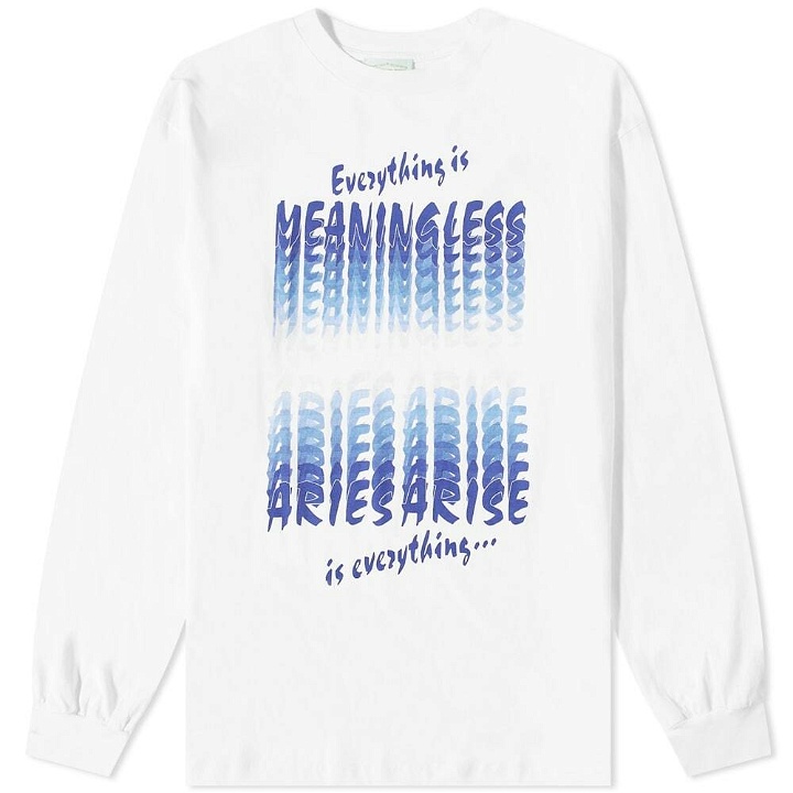 Photo: Aries Men's Long Sleeve Everything Is Meaningless T-Shirt in White