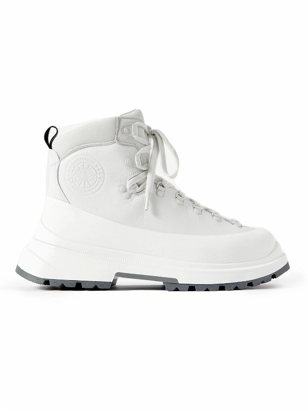 Photo: Canada Goose - Journey Rubber and Nubuck-Trimmed Full-Grain Leather Hiking Boots - White