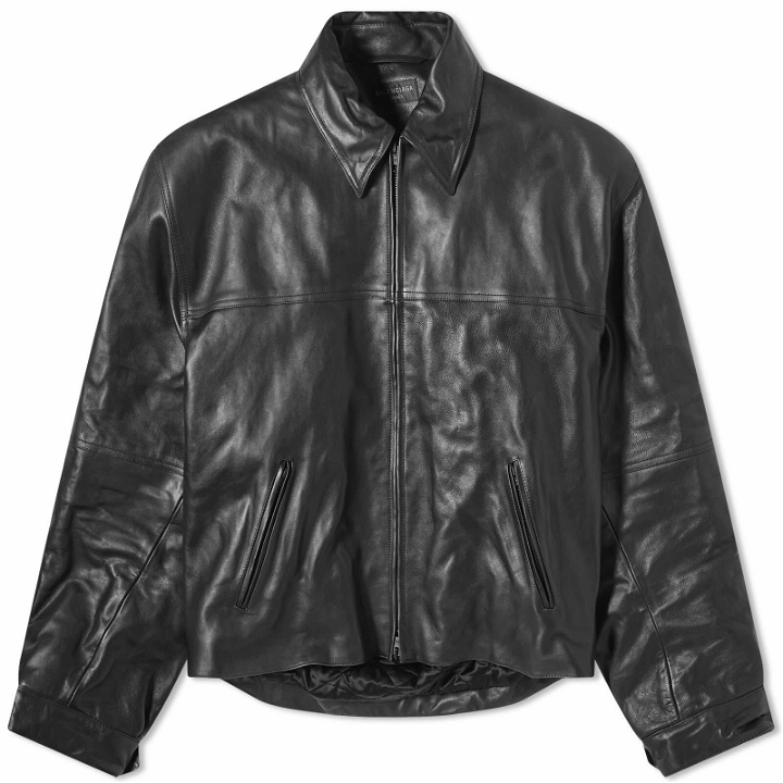 Photo: Balenciaga Men's Runway Cocoon Leather Jacket in Black