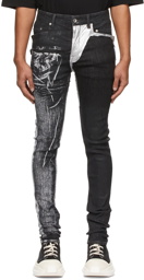 Rick Owens Drkshdw Black Denim Collage Tyrone Jeans