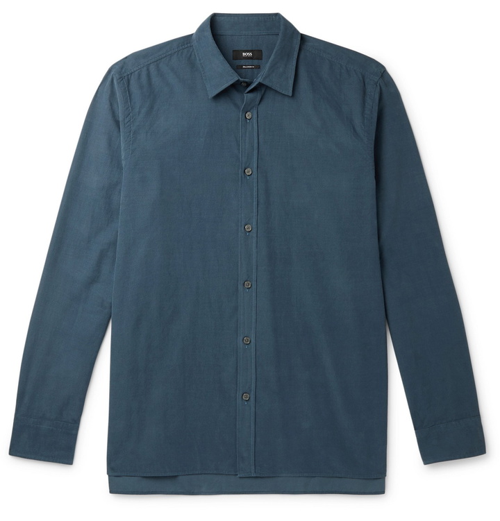 Photo: Hugo Boss - Cotton-Corduroy Shirt - Blue