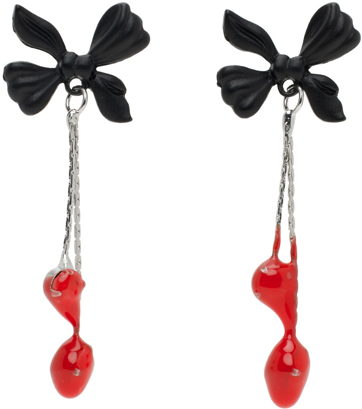 Photo: Ottolinger Silver & Black Dipped Ribbon Earrings