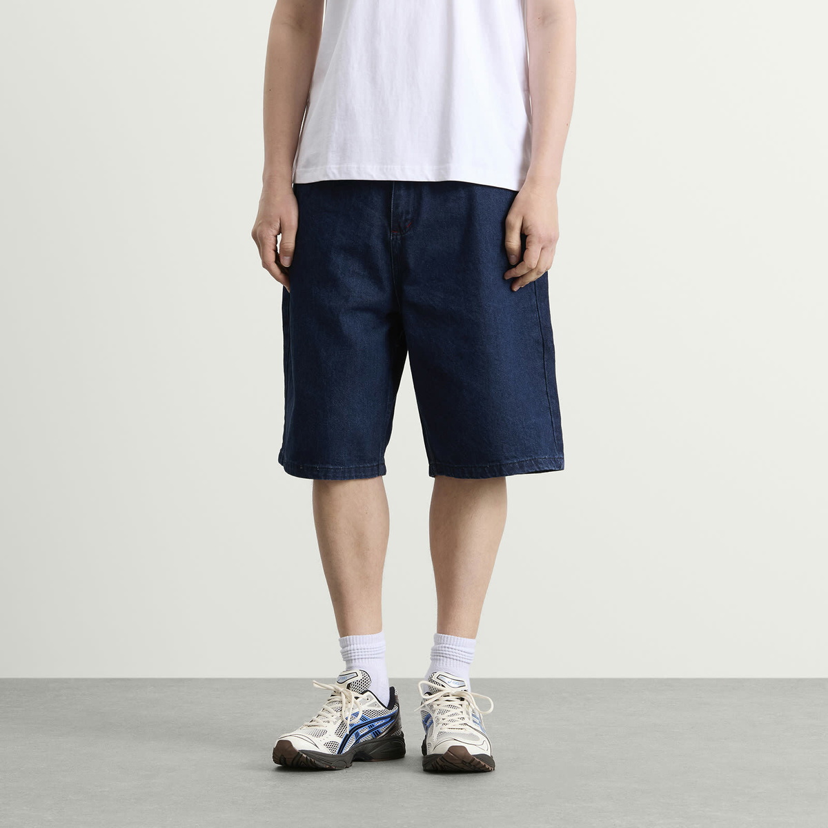 Butter Goods Men's Drummer Baggy Denim Shorts in Raw Dark Indigo