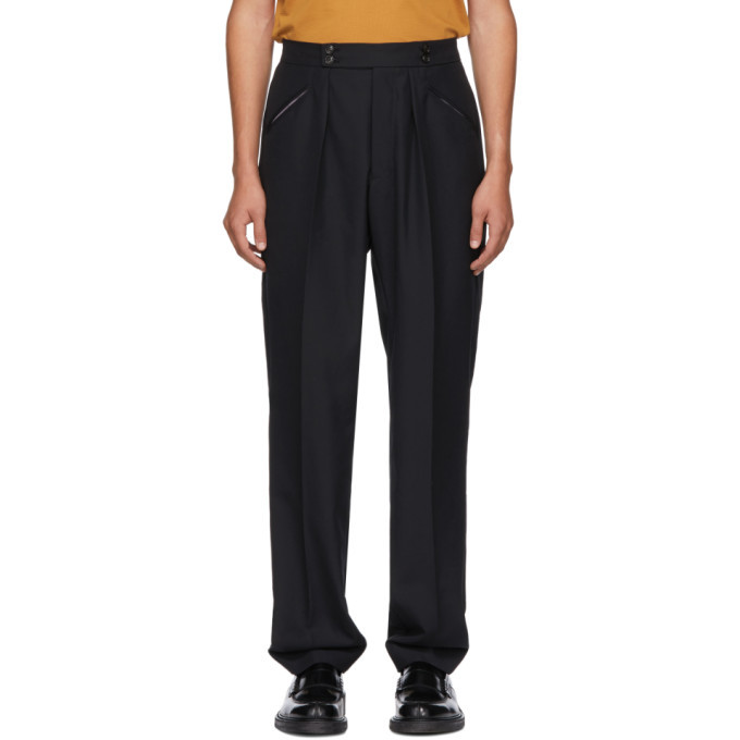 Mackintosh 0003 Black Wool Tailored Trousers Mackintosh