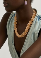 Crystal Haze Jelly Heart 18kt Gold-plated Necklace - Orange - One Size