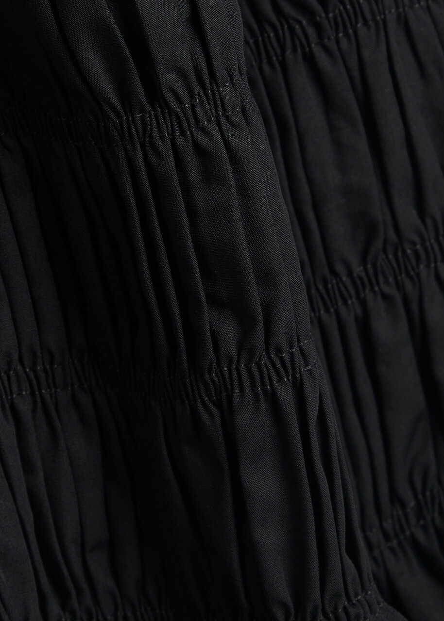 Faithfull The Brand Thea Shirred Cotton top Black