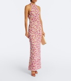 Là Fuori Afterglow Botanica beaded open-back gown