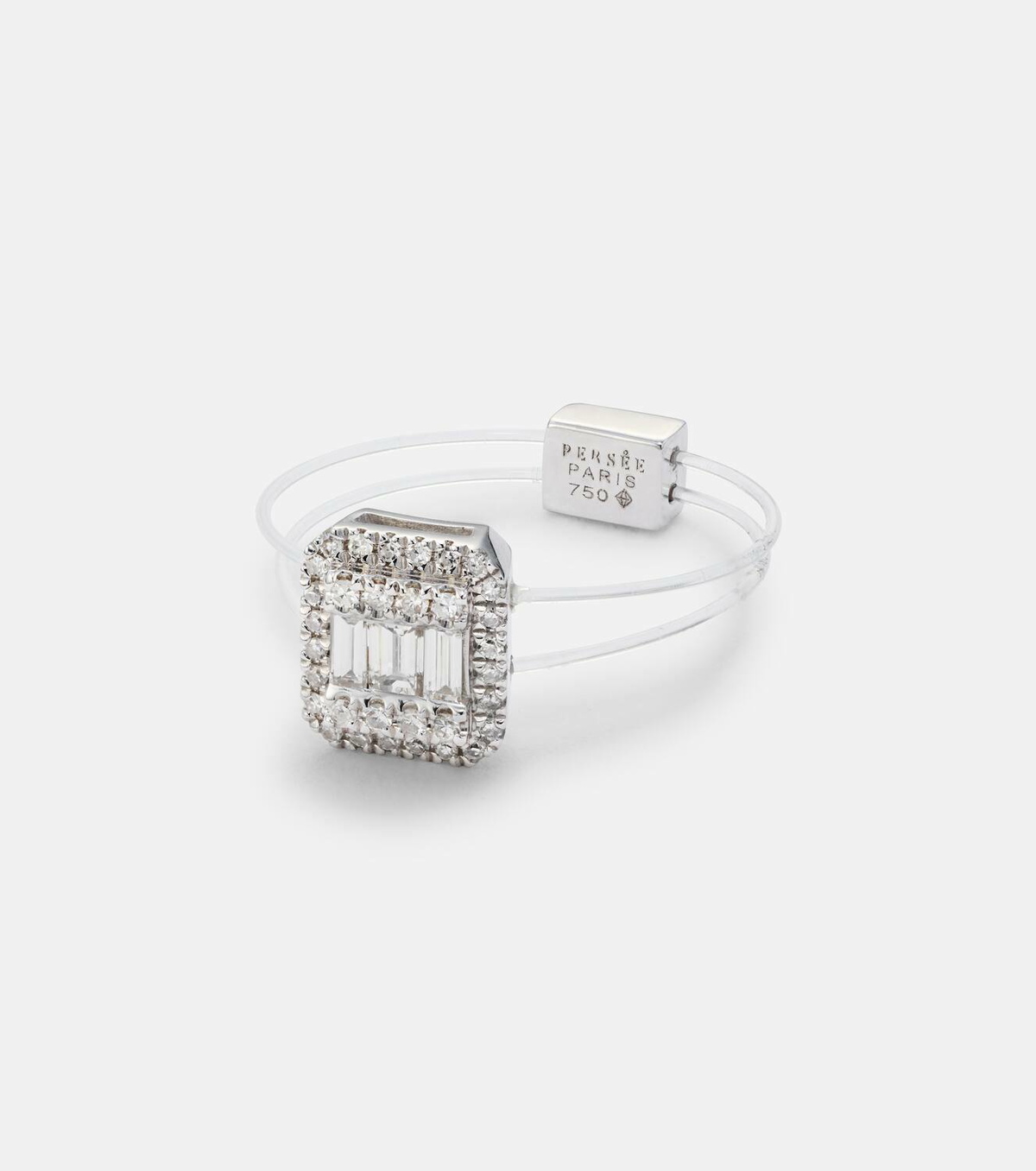 Persée Floating 18kt white gold ring with diamonds