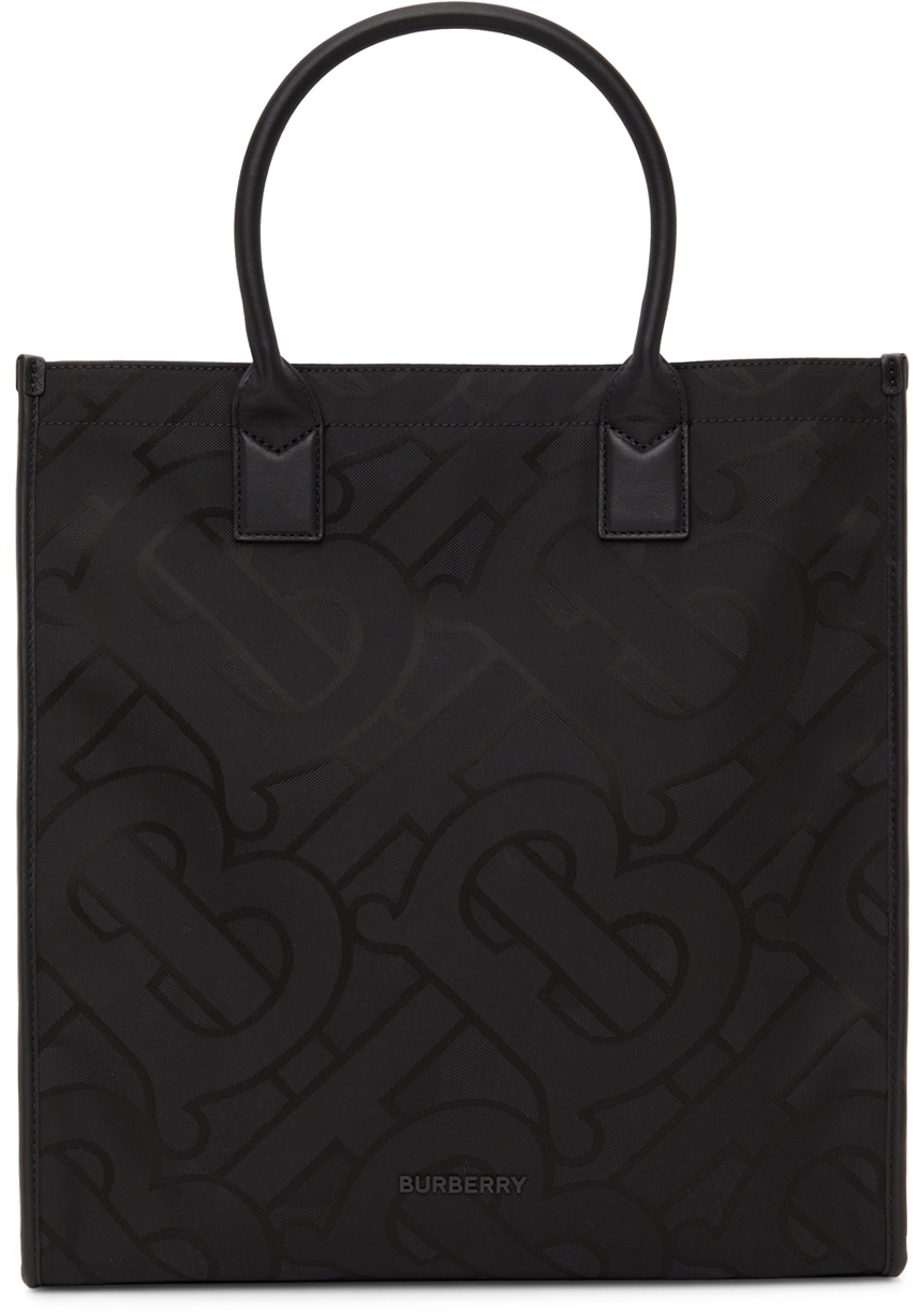 Burberry - Leather-Trimmed Recycled Logo-Jacquard Tote Bag Burberry