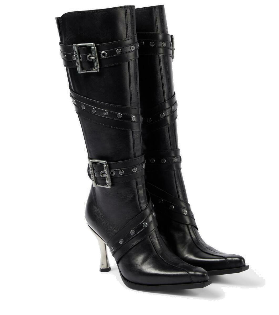 Vetements // Black Satin Deconstructed Thigh High Boot – VSP Consignment