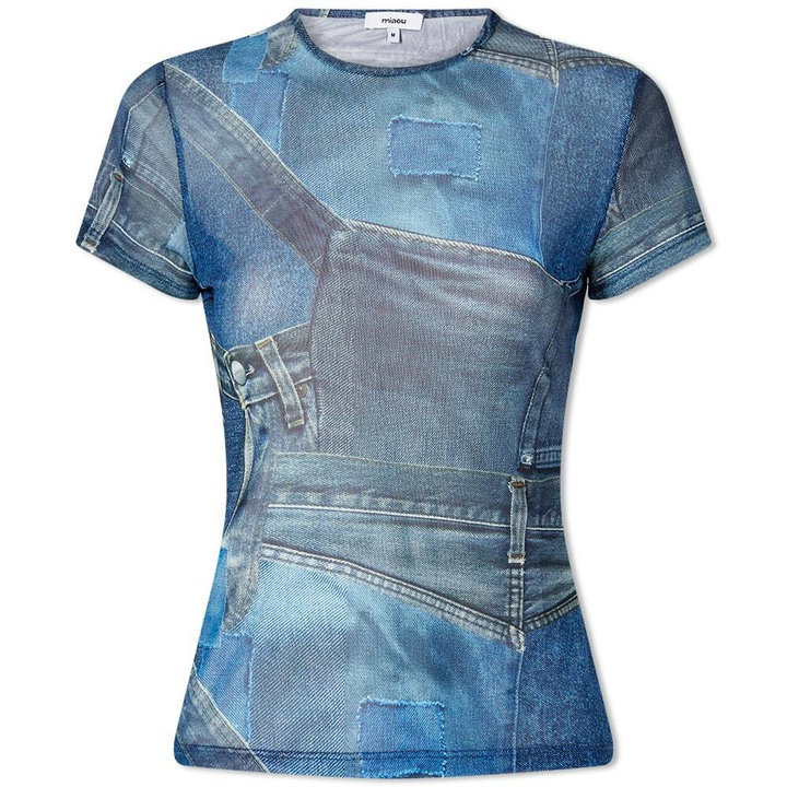 Photo: Miaou Women's Mini T-Shirt in Denim Print