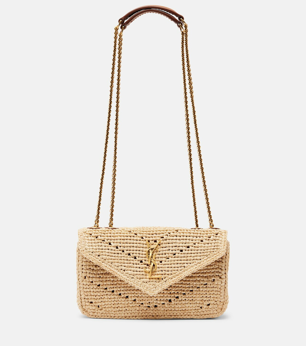 Saint Laurent Loulou Mini raffia shoulder bag