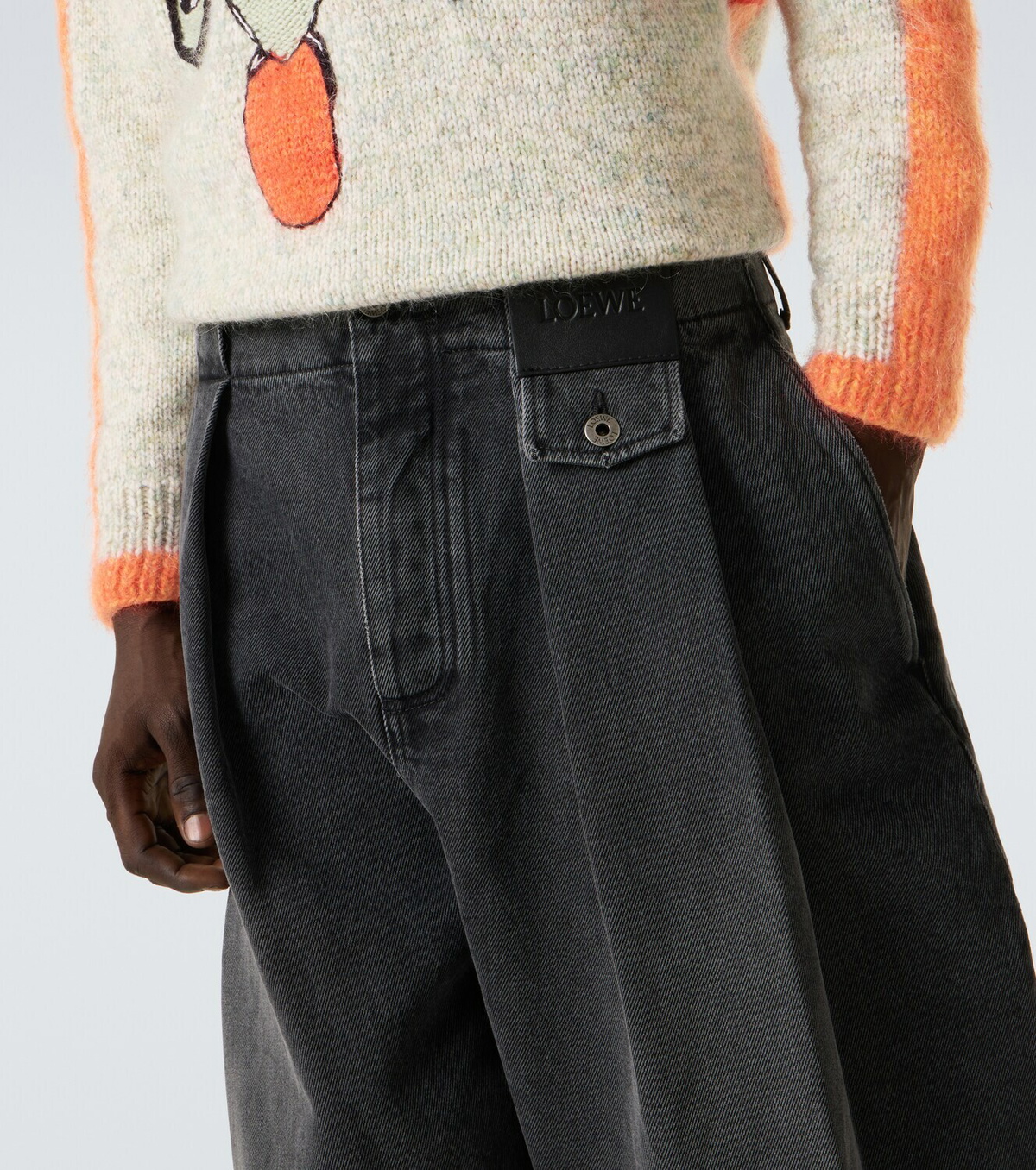 Loewe Pleated barrel-leg jeans