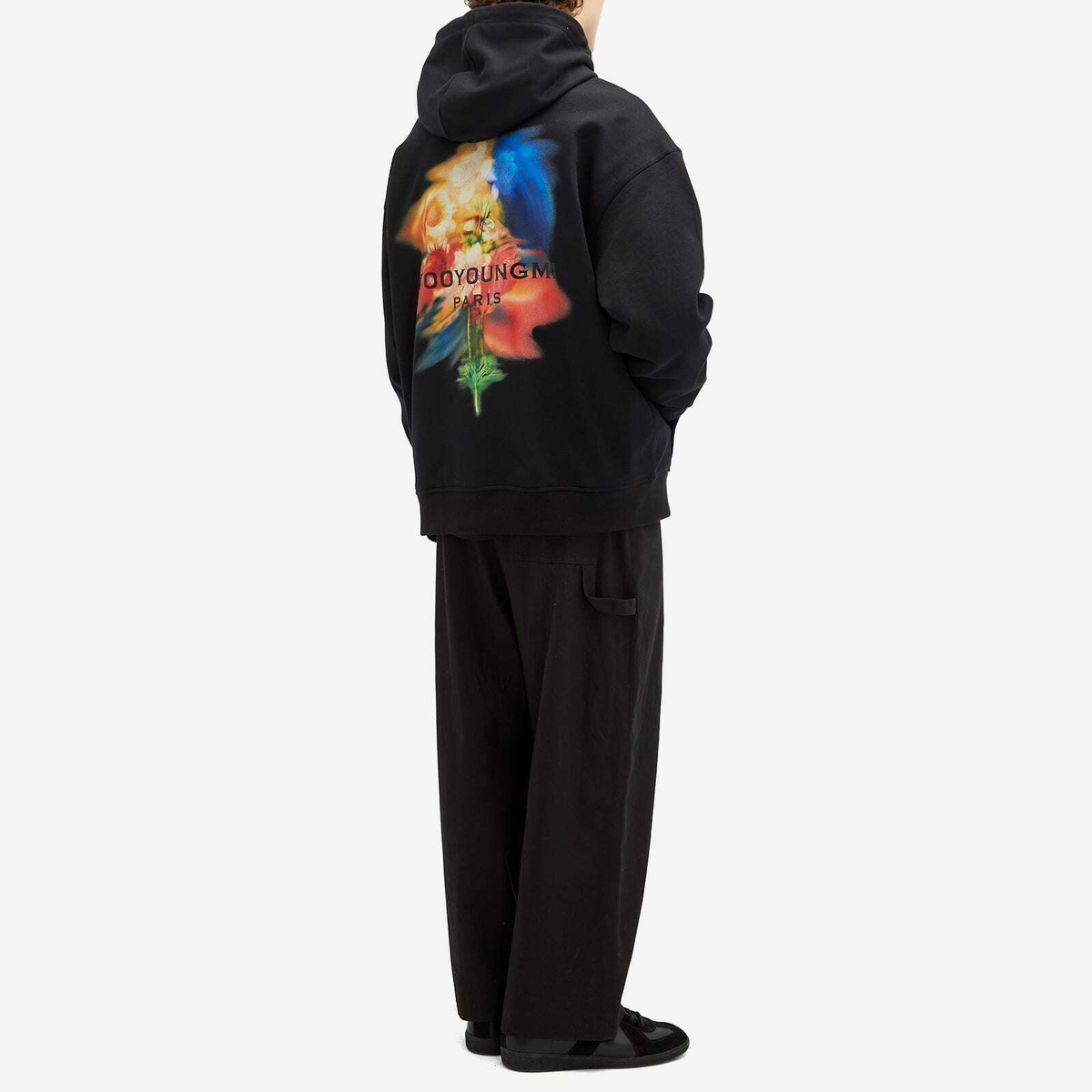 Wooyoungmi Men's Blurred Flowers Back Logo Long Hoodie in