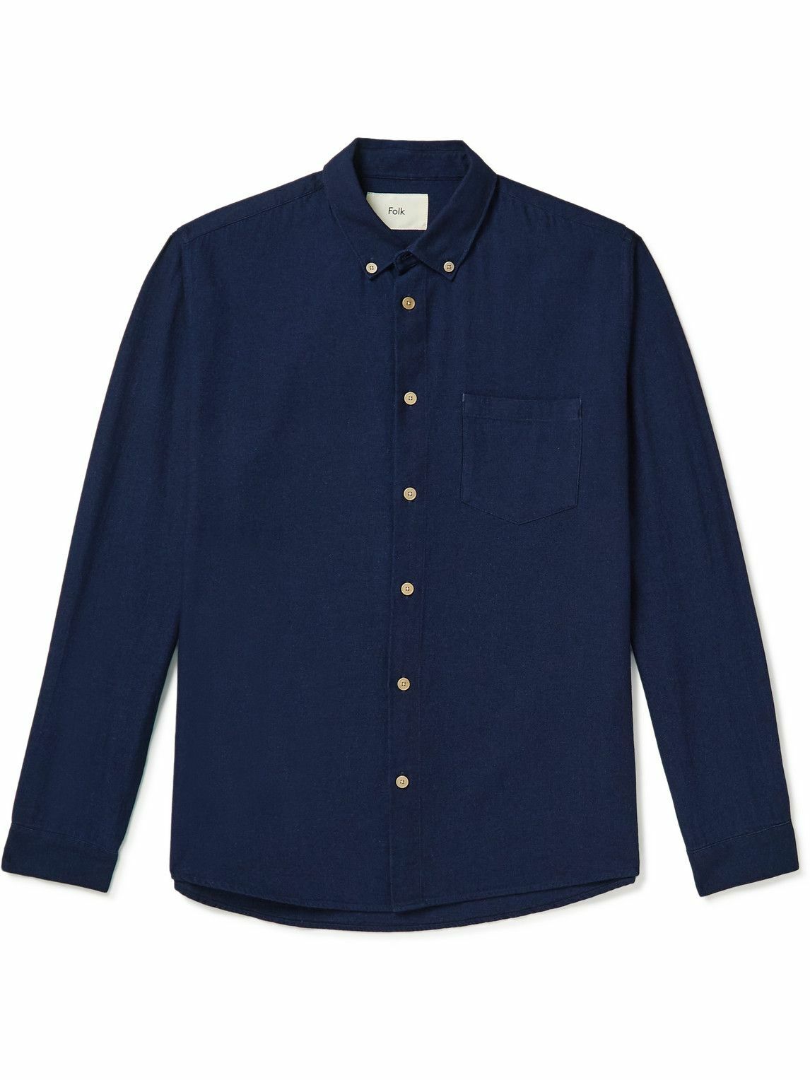 Folk Button Folk - Button-Down Collar Cotton Shirt - Blue Folk