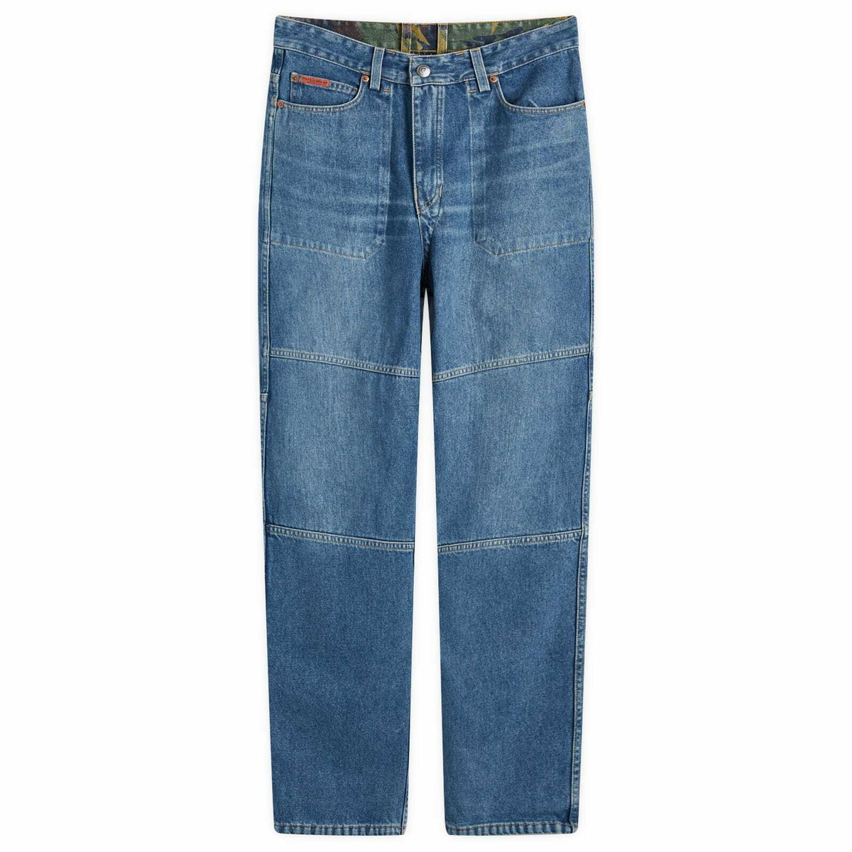 Martine Rose Women's Reversible Camo Print Jeans in Blue Camo