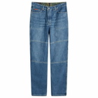 Martine Rose Women's Reversible Camo Print Jeans in Blue Camo