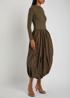 High Audacious Stretch-jersey and Shell Midi Dress Brown