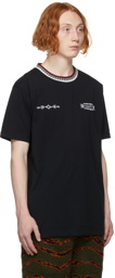 Marcelo Burlon County of Milan Black Embroidered County Folk T-Shirt